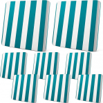 Newwiee Stretch Cushion Covers Outdoor Patio Striped Sofa Cushion Slipcovers Replacement Cover for Patio Furniture Couch Chair Seat Cover Washable Soft Protection for Pets (Turquoise