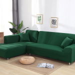 jia cool 3+3 Seater Sofa Cover L Shape Super Stretchy Sofa Cover for Animals Kids Dark Green