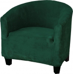 V-TIMMIX Velvet Club Chair Cover 1 Piece Soft Non-Slip Armchair Cover High Stretch Sofa Cover Velvet Stylish Luxury Furniture Covers Super Soft Couch Slipcover (Velvet Army Green, Club Chair)