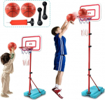 Basketball Hoop Outdoor Indoor Children's Toy from 3 4 5 6 Years Boys Girls Children's Basketball Hoop Indoor with Pump & 2 Balls, Height Adjustable Stand 88-190 cm, Basketball Hoop Set for Children's