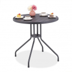 Relaxdays aialaud, k&otilde;rgus x l&auml;bim&otilde;&otilde;t: 75 x 80 cm, puidust, plastist ja terasest r&otilde;dulaud, &uuml;mmargune terrassilaud, hall