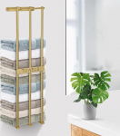 LAFEALO Wall Mounted Towel Rack, Gold Towel Holder for Bathroom, Bath Towel Holder, Bathroom Organiser, Bathroom Towel Storage, Washcloth in Small Bathroom/RV