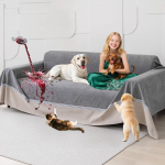 Loiion 100% veekindel diivanikate, Diivan Slipcover Koerad, Diivanipesu, libisemisvastane kaitse koerale, uriinikaitse diivan kassidele, koertele, lemmikloomadele, diivanikate 2-kohalisele, kraapimiskaitse, Hall, 300 x 230 cm.