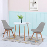 S&ouml;&ouml;gitoakomplekt 3-osaline &uuml;mmargune s&ouml;&ouml;gitoakomplekt koos 2 s&ouml;&ouml;gitooliga S&ouml;&ouml;gitoakomplekt r&otilde;dule, k&ouml;&ouml;ki, elutuppa (valge laud + hallid p&ouml;&ouml;gitoolid)