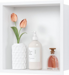 304 roostevabast terasest seina s&uuml;vend, raamiga du&scaron;inurk, vannitoa hoiustamiseks m&otilde;eldud s&uuml;vend, veekindel s&uuml;vistatud ni&scaron;&scaron;, ei vaja plaatimist, &uuml;hekihiline, 30 x 30 x 10 cm, valge