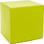 Ecopuf Cube Stool Faux Leather Kunstnahast istmekarbi Kuuti Pouf Ottomani Jalahoob elutuppa Kodukaunistus 40 x 40 x 40 cm Faber Apple Green E16