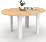 IDMarket - Table &agrave; Manger Extensible Ronde Dona 4-8 Personnes Blanche Plateau Fa&ccedil;on H&ecirc;tre 120-160 cm