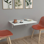 [en.casa] Klepp seinale kokkupandav laud 72 x 45 cm Kokkupandav s&ouml;&ouml;gilaud Baarilaud Ruumis&auml;&auml;stlik k&ouml;&ouml;gilaud seinale paigaldamiseks Mitmeotstarbeline laud Valge