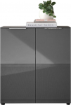 Santorin Chest of Drawers Anthracite with Glass Front, Cabinet Body in Anthracite with Glass Top Shelf with Lots of Storage Space for Your Living Area &ndash; 90 x 99 x 40 cm (W x H x D)