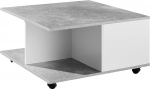 FineBuy Design kohvilaud 70 x 70 cm, elutoa laud 2 sahtliga, ratastega diivanilaud, 2-kohaline laud, hall