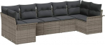 Model3345509 7-osaline aia diivan komplekt koos pehmendusega Grey Poly Rattan Garden Lounge