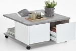 FMD Twin 1 kohvilaud ratastel Betoon / valge Edelglanz