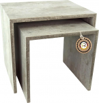 Disainer Double betoonist 50 x 40 x 45 cm - kaasaegne elutoa laud - kohvilaud - praktiline kohvilaud betoonist - v&auml;ike kohvilaud - lillesammas - kahekomplektiline laud - valmistatud