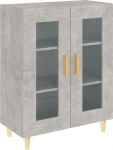 vidaXL Sideboard Chest of Drawers Multi-Purpose Cabinet Standing Cabinet Living Room Cabinet Concrete Grey 69.5 x 34 x 90 cm Wood Material