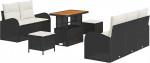 Gartensofa-Set mit Kissen 8 tk Schwarz Poly-Rattan Gartenm&ouml;bel Model3362340