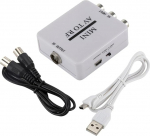 balikha RCA/Composite A/V to RF/Coax/Coaxial Converter RF Modulator AV 2 Coax Adapter