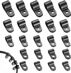 R-Typ-Kabel-Clips, 300 St&uuml;ck Nylon-Kabelklemmen, Kabelklemmen-Set, 5 Gr&ouml;&szlig;en, P-Clips, geeignet f&uuml;r Kabel-, Elektro- und Rohrbefestigungen (schwarz)