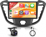 8 s&uuml;damikud 6+128G Android Autoradio Ford Transit Custom Tourneo 2013-2018 traadita Carplay 9-tolline Android auto peeglilink Bluetooth FM/RDS/EQ/DSP WiFi GPS navigeerimine roolijuhtimine