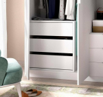 Dmora - Vinson Chest of Drawers for Indoor Cabinet, Chest of Drawers for Bedroom with 3 Drawers, 60 x 40 x 60 cm, White
