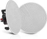Pyle Pair 5,25" Flush Mount In-wall In-ceiling 2-Way Speaker System Spring Loaded Quick Connections Changeable Round/Square Grill Stereo Sound Polypropylene Cone Polymer Tweeter 150 W (PDIC1656)