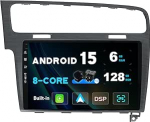 SXAUTO - 6G + 128G - Android 12 IPS autoraadio Golf 7 (2013-2018) - Sisseehitatud Carplay/Android Car/DSP - LED kaamera + MIC -DAB roolijuhtimiss&uuml;steem Fast Boot 360-CAM WiFi - 2 DIN 10.1 tolli - Hall