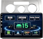 SXAUTO &brvbar;8G+256G &brvbar; Android 12 IPS Autoradio VW Touranile (2006-2009) - Sisseehitatud Carplay/Android Car/DSP - LED kaamera + MIC - DAB roolijuhtimispult kiire boot 360-CAM WiFi AHD - 2 DIN 10.1 tolli