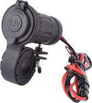 MMOBIEL Universaalne veekindel mootorratta sigaretis&uuml;&uuml;taja 12V-24V 240W toitepistikupesa koos mootorratta juhtrauaga 22-30MM (0.87"-1.18") ja paigaldusklambriga, sh 60 cm juhtmestiku &uuml;hendus komplektiga