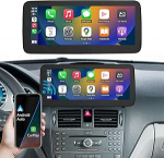 Ninetom autoraadio 12,3-tolline puuteekraan koos juhtmevaba Carplay ja Android autoga 2008-2010 Mercedes Benz C-klassi W204 NTG4.0 toetusega Mirrorlink kaamera navigatsiooniga