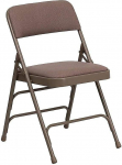 Flash Furniture 4 Pack Hercules Series Curved Triple Braced & Double Hinged Beige Fabric Metal Folding Chair
