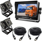 Tagurduskaamera koos monitoriga, 2 x 8 LED 120&deg; lai nurk IR &ouml;ise n&auml;gemise veekindel tagurduskaamera 15 m kaabliga + 12 V-24 V 7-tolline TFT LCD HD kaamera monitor bussi/veoauto/haagise/autoelamu jaoks