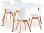 LEPTIS MAGNA Dining Table and Chairs Set of 4 - Dining Table and Chairs - Kitchen Table and 4 Soft Padded Seats - Modern and Modern Dining Sets