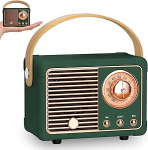 Retro Bluetooth-k&otilde;lar, kaasaskantav mini-k&otilde;lar raadio FM-ga, laetav muusikakast, toetab Bluetooth 5.0/USB/TF/AUX/k&auml;ed-vabad k&otilde;ned, Vintage-k&otilde;lar ruumi kaunistamiseks (G)