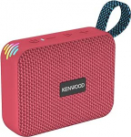 Kenwood AS-60BT-V kaasaskantav Bluetooth-k&otilde;lar 5W v&auml;ljundiga, TWS-funktsioon, IPX7 veekindlus, MicroSD-pesa, LED-efektid, kuni 8,5 tundi kestev aku, USBC-C, marjapunane