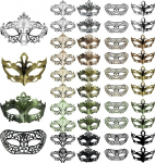 Venezianische Maskerade Maske 40 St&uuml;ck - Unisex f&uuml;r M&auml;nner & Frauen Einstellbare Antik Gothic Design f&uuml;r Halloween Cosplay Maskenb&auml;lle Mittelalter Mottoparty