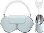 kwmobile &uuml;mbris &uuml;hildub Apple AirPods Max &uuml;mbrisega - Pehme k&otilde;rvaklappide kott - puhkerežiimiga &uuml;hilduv - pol&uuml;esterkott - helesinine kate