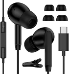 USB-C-Kopfh&ouml;rer f&uuml;r Samsung Galaxy S25 Ultra S24 S23 S22 S21 A17 A16 A15 A56 A55 A54 A36 A35, Typ C In-Ear-Kopfh&ouml;rer mit Mikrofon und Lautst&auml;rkeregler f&uuml;r iPhone 17, Air, 16e, 15 Pro, Google