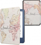 kwmobile Flip Case &uuml;hilduv Amazon Kindle (2022/2024) &uuml;mbris - eReader Case - Travel Lettering Black Multicoloured