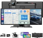 11,5-tolline Carplay Android Car Display, Car Play IPS puuteekraaniga traadita Carplay Android Car Display koos AUX/FM, 4K DashCam, 1080P tagurduskaamera, Mirror Link, Bluetooth 5.0, h&auml;&auml;ljuhtimine