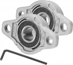 sourcing map Stehlager, 12 mm Bohrung, Zinklegierung, Stahl, montierter Flansch, Stehlager, selbstausrichtend, Einsatzlager, Geh&auml;use f&uuml;r Maschinen, Strom, Landwirtschaft, 2 St&uuml;ck