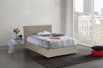 Talamo Italia - Artemisia Square and Half Bed, Container Bed with Faux Leather Cover, 100% Made in Italy, Front Opening, Suitable for Mattress Cm 120 x 190 cm, Turtledove