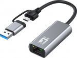 LevelOne USB-0423 2,5 Gigabit Ethernet 2-in-1 USB-C/A v&otilde;rguadapter