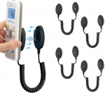 4 Pack magnetiline kaugjuhtimispuldi hoidja koos vedru trossidega - turvaline hoidja kaugjuhtimispuldi ja v&auml;ikeste esemete jaoks, seinale kinnitatav liimiga, kadumisvastane (must 43 tolli, 4 tk)