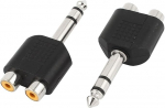 sourcingmap&reg; 2 x Dual RCA Female Jack to 6,5 mm Male Adapter Stereo Audio Connector Must