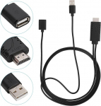 2 in 1 USB Female to HDMI Male HDTV adapteri kaabel 1080P HD USB HDMI konverter telefoni ja teleri projektori vahel