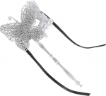 Gadpiparty Handheld-Maskenmaske mit Stab, Gras-Masken, ausgefallenes Cosplay-Kost&uuml;m f&uuml;r Tanzpartys, Abschlussb&auml;lle, Zubeh&ouml;r, Goldenes Gras-Kost&uuml;m