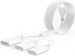 Toitejuhtme pikendus lamedate pistikutega, 5 m toitejuhtme pikendus toitejuhtme pikendus, 3 in 1 C-t&uuml;&uuml;pi europistikupesa europesale, 0,75 mm&sup2;, max. 2,5 A/250 V, Kodu, TV, valge