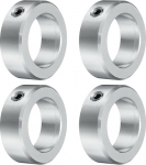 QUARKZMAN Set Screw Clamping Rings 1-1/2 Inch Bore, Aluminium Shaft Clamping Rings, 2-1/4 Inch OD and 3/4 Inch Thick, Clamping Ring with Set Screw, Stop Ring for Linear Rod Shaft Guidance, Set of 4