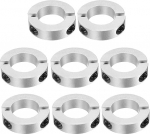 sourcing map Double Split Shank Collar 35mm Bore Two Piece Clamp Collar 60mm OD 15mm Thickness Aluminum Alloy Screw Split Ring Pack of 8