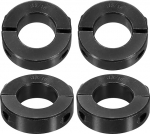 QUARKZMAN Pack of 4 Double Split Shaft Collars for 15/16 Inch Shaft, Two Piece Clamping Collar, 1-3/4 Inch Outer Diameter, 1/2 Inch Width, Black Oxide Steel Lock Collar Clamp, Set Screw Style
