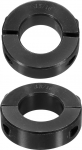 sourcing map 2 x Double Split Shaft Collar for 15/16" Shank, Two Piece Clamp Collar, 1-3/8" OD, 1/2" Width, Black Oxide Steel Lock Clamp, Set Screw Style
